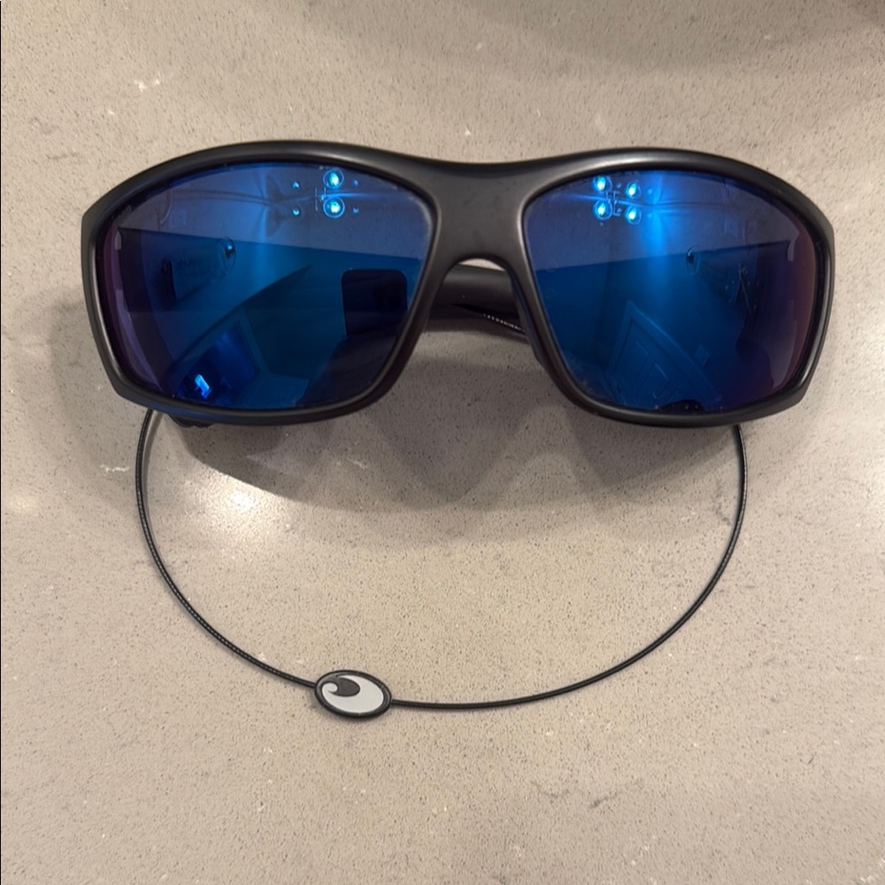 Men’s Costa Black Sunglasses with Blue polarized Lenses